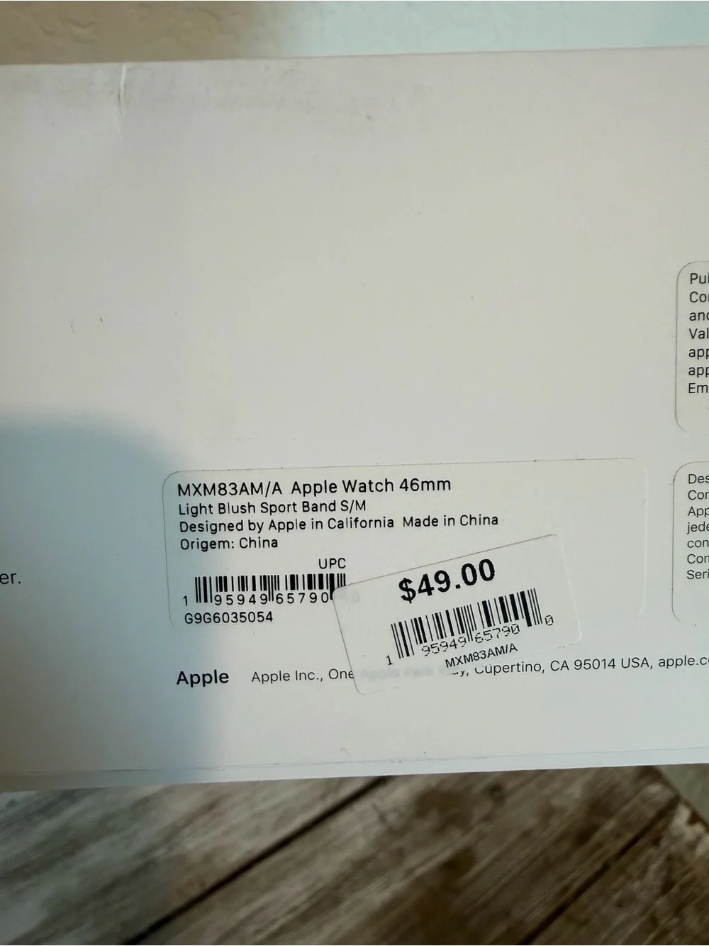 Apple watch band - 46mm small medium, light blush